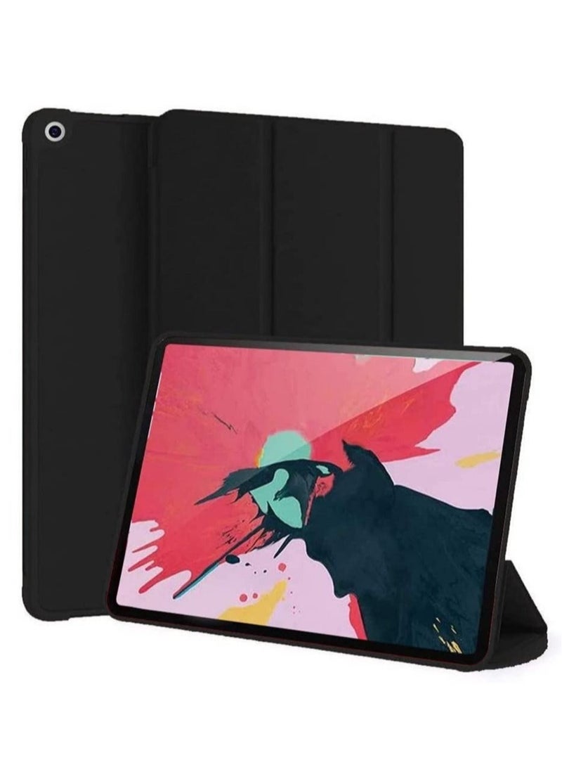 iPad Case 10.2 inch Compatible with iPad 9th Gen (2021)/ 8th Gen (2020)/7th Gen (2019), Slim Stand Hard Back Shell Protective Leather Smart Cover Trifold Stand (black) - Image 1