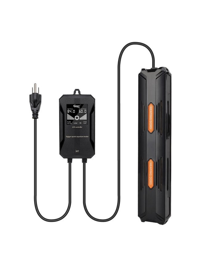 هايغر سخان حوض السمك hygger، سخان حوض السمك القابل للغمر بقوة 100 واط/200 واط/300 واط/500 واط/800 واط مع حماية من ارتفاع درجة الحرارة وإيقاف تشغيل تلقائي لسخان الأسماك مع وحدة تحكم رقمية للمياه العذبة والمياه المالحة - Image 1