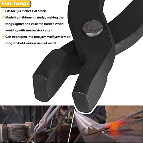 Bonbo Knife Making Tongs Set and Blacksmiths’ Hammer 0000811-1000 Perfect for Assembled Bladesmith Blacksmith Forge Tong Tools Set Vise Tools Anvil Hammer (4-Pieces) - Image 5