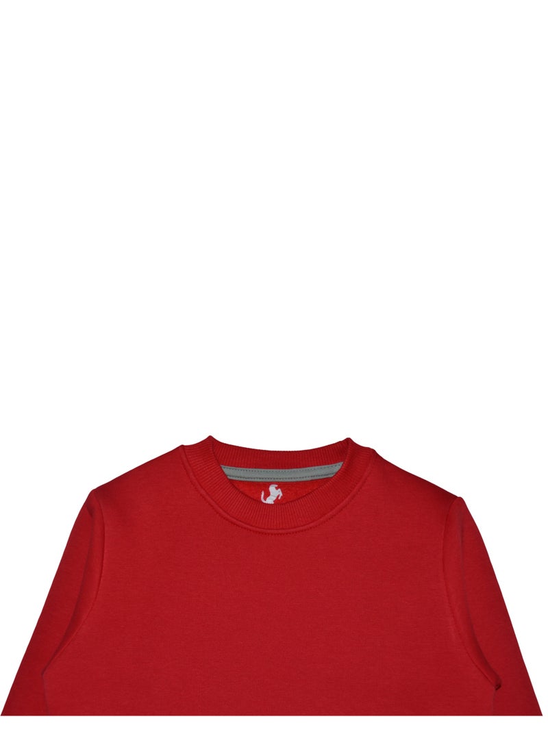 هورس بولو سويت شيرت للاطفال سادة , احمر - Image 3