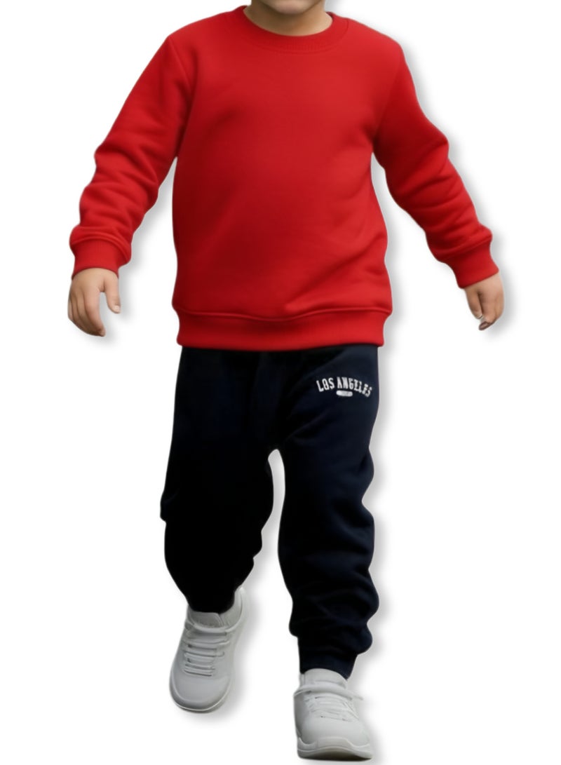 هورس بولو سويت شيرت للاطفال سادة , احمر - Image 1