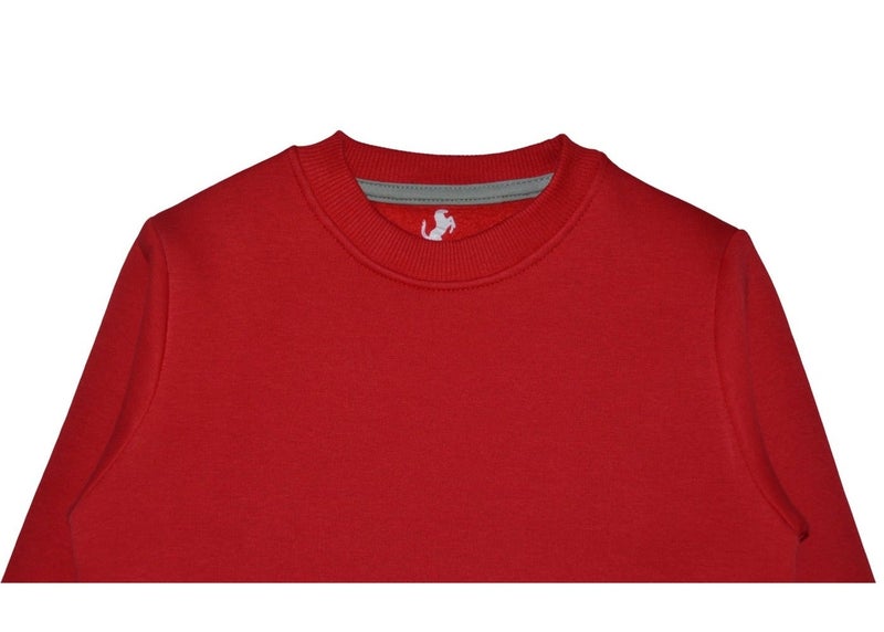هورس بولو سويت شيرت للاطفال سادة , احمر - Image 3