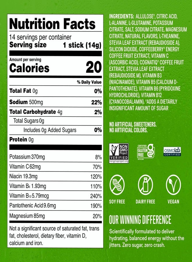 Liquid I.V.® Hydration Multiplier Sugar - Free + Energy - Strawberry Kiwi | Electrolyte Powder Drink Mix | 1 Pack (14 Servings) - Image 5