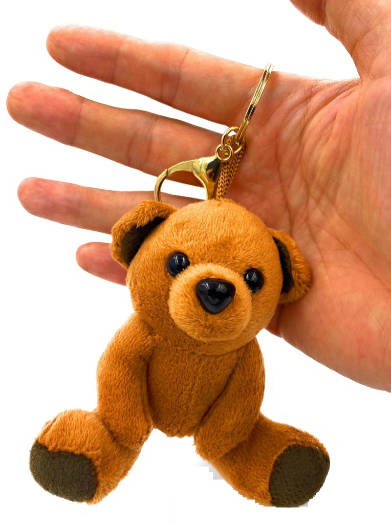Aeisage Teddy Bear Keychain Plush Mini Bear Cute Small Key Organizer Bag Pendant Purse Charm for Kids - Image 2