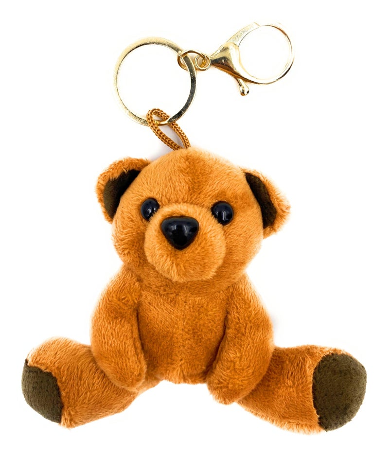Aeisage Teddy Bear Keychain Plush Mini Bear Cute Small Key Organizer Bag Pendant Purse Charm for Kids - Image 5
