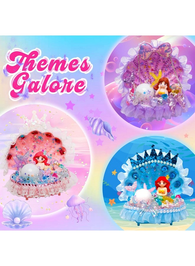 Kiditos Mermaid Shell Night Light Diy Toy Kit With Flash Themed Accessories,Make Your Own Mermaid Night Light, Arts And Crafts For School Activity,Ideal Bedroom Decor &Birthday Gifts For Girls Age 3+ - Image 2