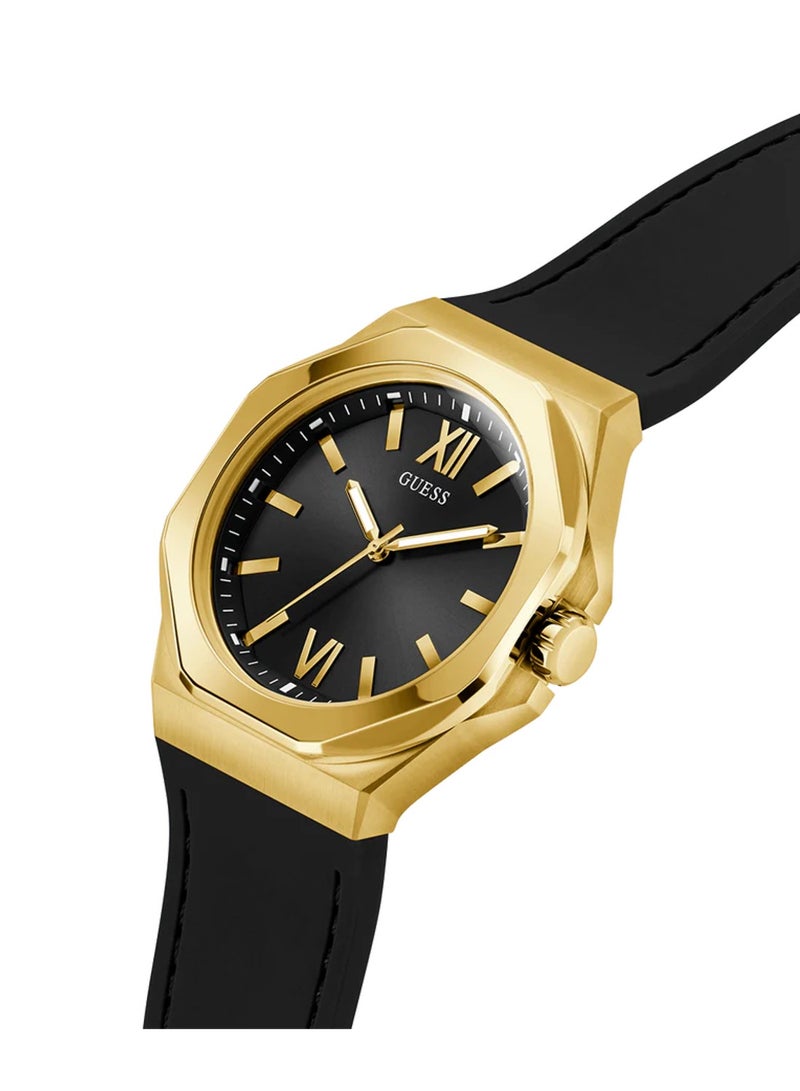 GUESS Men's Emperor Analog Quartz Black Silicone Watch GW0850G2 - 42mm - Image 2