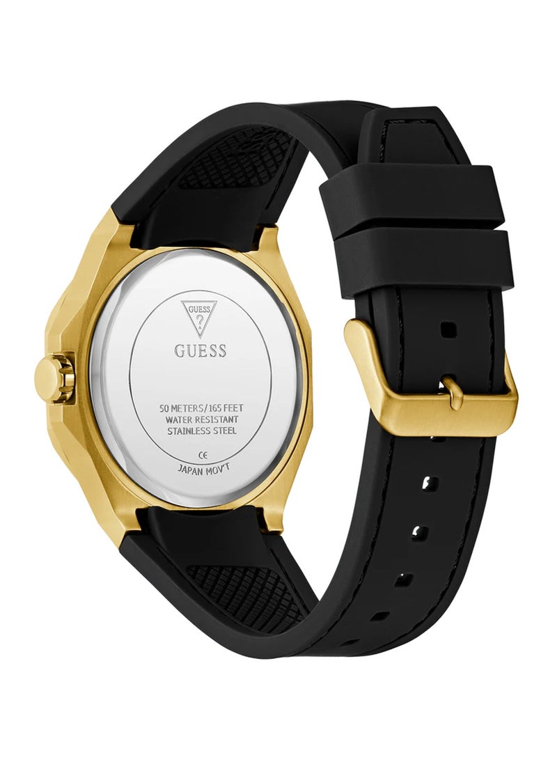 GUESS Men's Emperor Analog Quartz Black Silicone Watch GW0850G2 - 42mm - Image 3