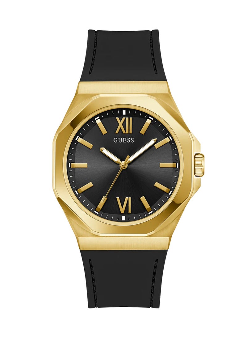 GUESS Men's Emperor Analog Quartz Black Silicone Watch GW0850G2 - 42mm - Image 1