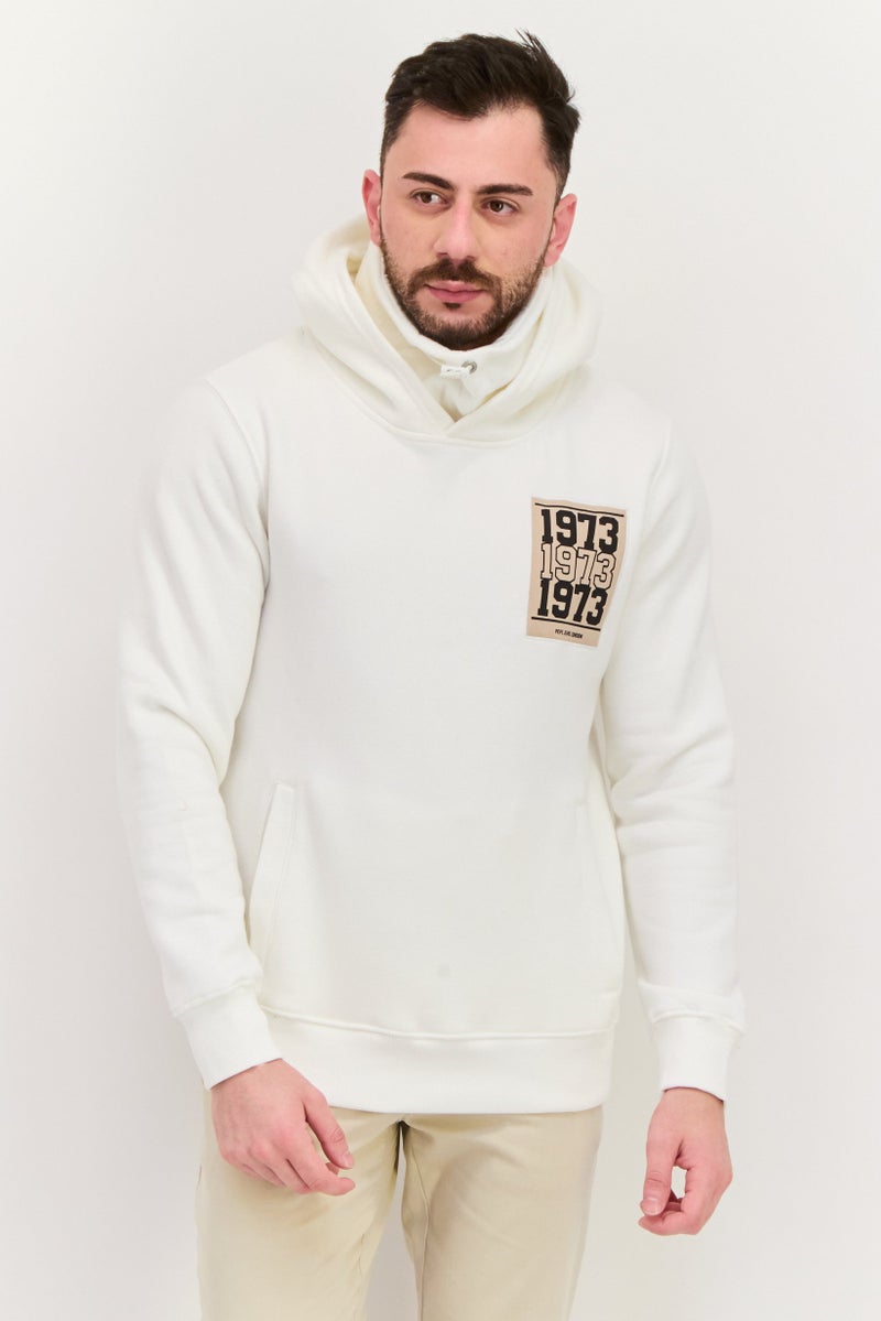 Pepe Jeans Men Brand Logo Long Sleeve Hoodies, White - Image 1