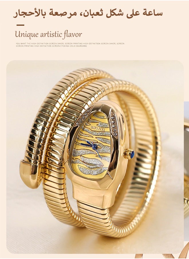 BIFANXI Women's Fashion Watch, Snake-Shaped Diamond Design Quartz Watch ,Fashionable and Versatile Diamond Watch  - Image 2
