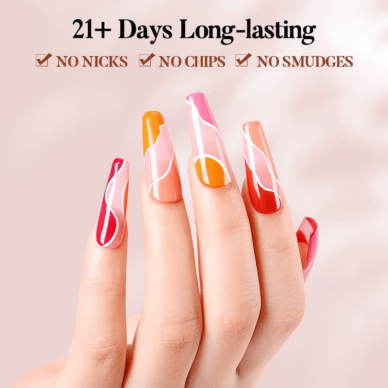 AIMEILI Soak Off U V LED Hema Free Fall Gel Nail Polish Set for Halloween Nail Art Gifts, Cruelty Free, Vegan, Wine Brown Neutral Gel Nail Polish Set Of 12pcs - Kit Set 4 - Image 5
