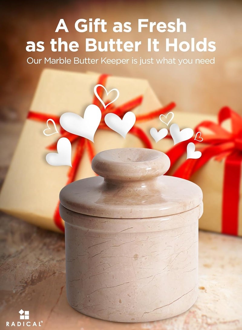 RADICALn Radicaln Marble Butter Keeper 4.25" Inches Verona Handmade Butter Holder For Kitchen Counter Decor Butter Dish Butter Crock & French Butter Holder Ideal Butter Keeper For Spreable Butter - Image 5