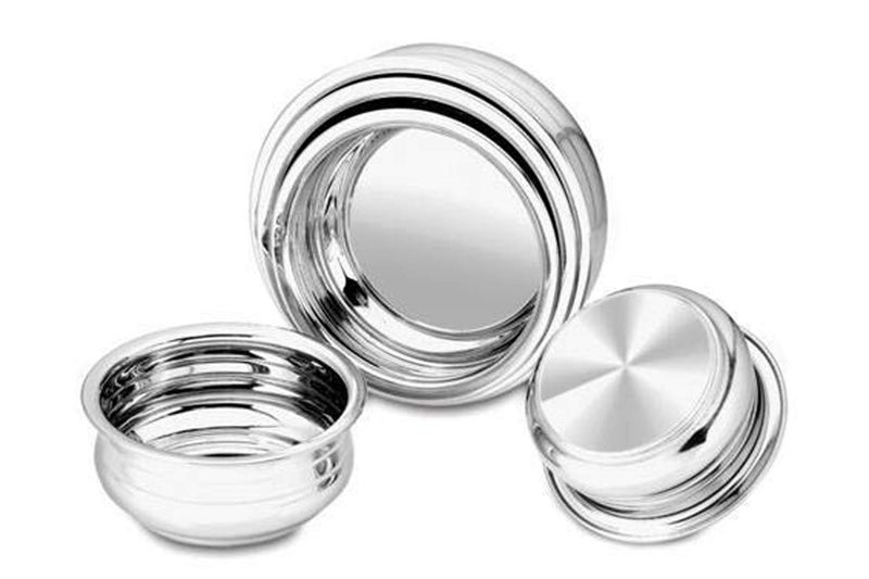 SHAPAT SHAPAT Steel Stainless Steel Handi Cooking Serving Pot Set of 5  - Image 3