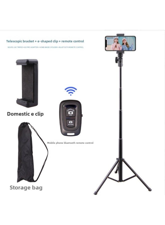 Adjustable Aluminum Alloy 1.6m Tripod Selfie Stick With Bluetooth Function For Sports Cameras And Mobile Phones Universal Support-Color:1.3m Mobile Phone Clip Bluetooth - Image 1