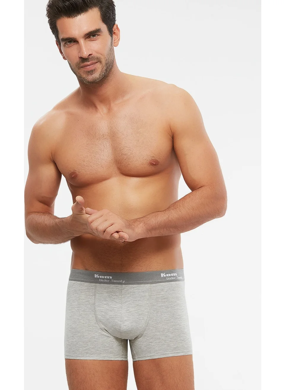 KOM Men's Combed Cotton Lycra Compact Tight Boxer 4-Pack