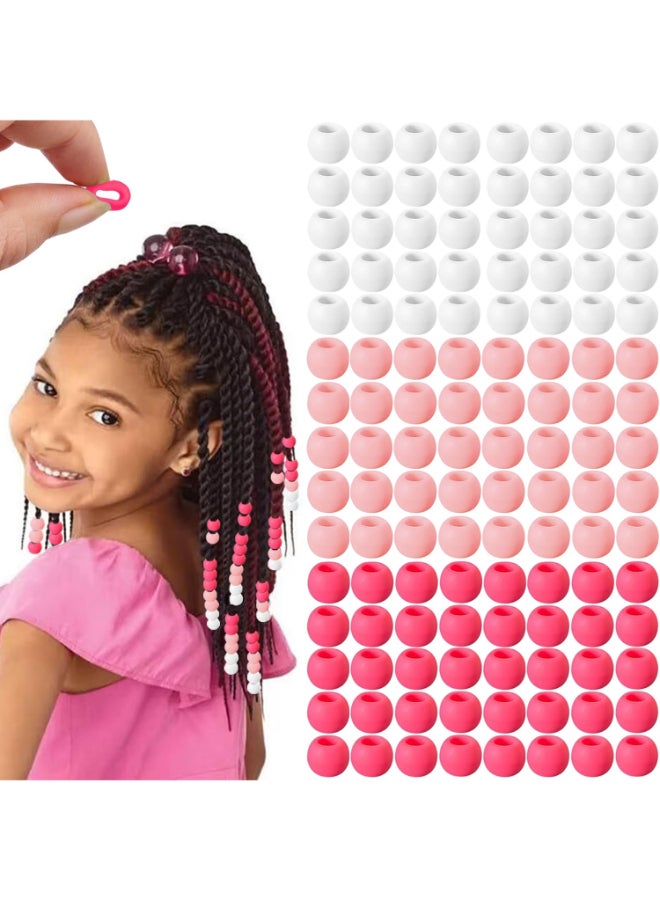Everfunny 120 Pcs Silicone Hair Beads for Women Girls Braids Soft Colorful Pony Beads Bulk for Kids Girls Women Hair Accessories for Braids Pink - Image 2