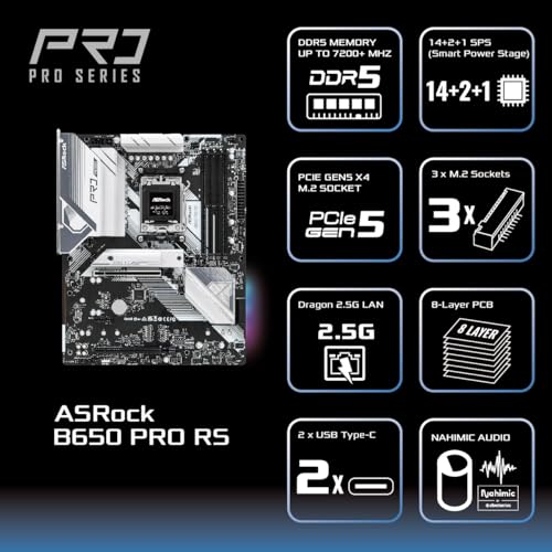 ASRock B650 PRO RS AMD Ryzen 7000 Series Processors Motherboard - Image 3