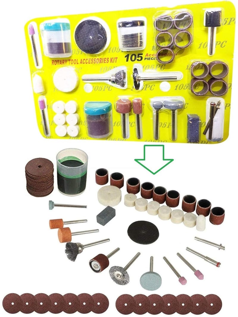 طقم ملحقات أدوات دوارة 105 للنحت/الطحن/القطع/أداة دوارة للقطع