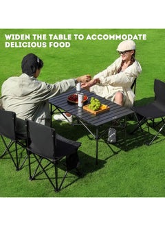 Adjustable Portable Camping Picnic Aluminum Family Table with 4 Chairs Set and Large Storage for Outdoor Travel Garden BBQ Beach Party with Carrying Storage Bag - pzsku/ZED66C447AD2799C9919EZ/45/_/1738017980/c3bb0abf-6b2f-4a9e-b44f-b84310bebc52