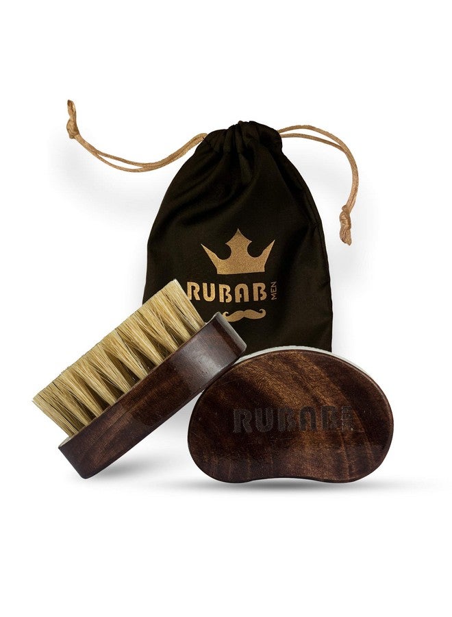 RUBAB MEN 100% Boar Bristle Beard Brush: Travel-Friendly, Premium Wood Handle & Hand-Crafted In India | Ideal For Daily Beard Use - Image 1