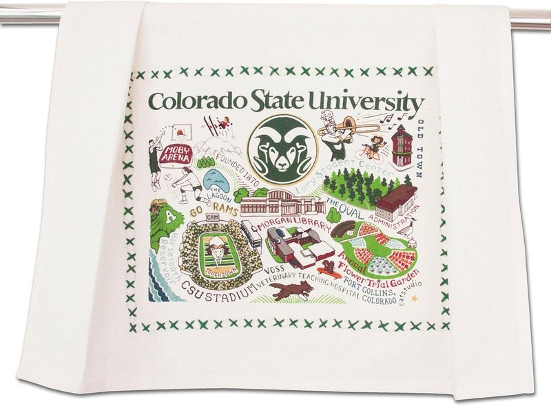 Catstudio Dish Towel, Colorado State University Rams Hand Towel - Collegiate Kitchen Towels for Colorado State Fans for Students, Graduation, Parents and Alums - Image 1