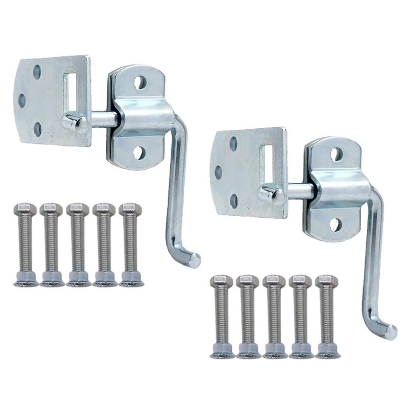 Boxer Truck Corner Gate Latch Sets w/Bolts & Screws - Truck Stake Bed Latches Bracket Set for Utility Trailer, Stake Body Gates, Sheds, Wood, Trucks, & Trailers - Heavy Duty - 2 Set - Image 1