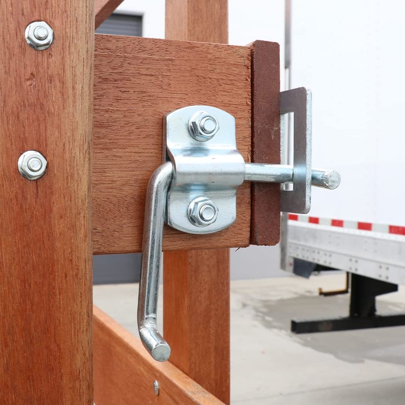 Boxer Truck Corner Gate Latch Sets w/Bolts & Screws - Truck Stake Bed Latches Bracket Set for Utility Trailer, Stake Body Gates, Sheds, Wood, Trucks, & Trailers - Heavy Duty - 2 Set - Image 3