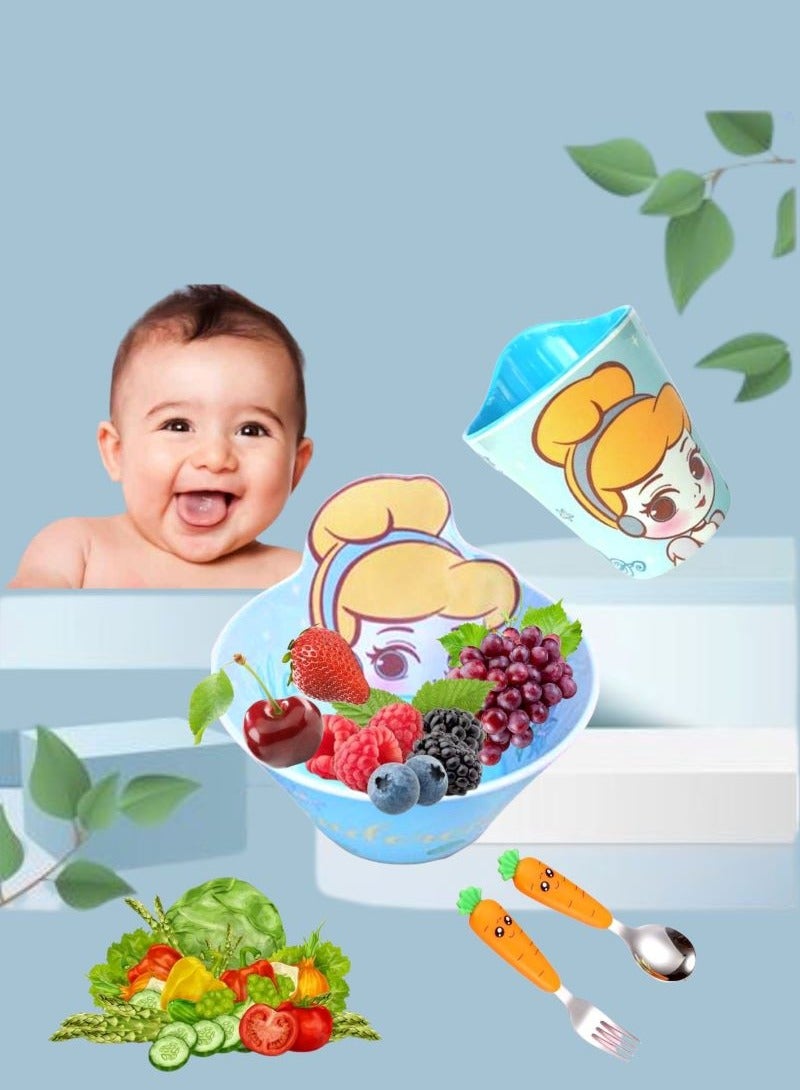 Disney Melamine Anti Shock Drop Proof Dining Bowl and Cup Set for Kids and Toddlers  perfect for cereal, snacks, juice, or milk.(Cinderella) - Image 4
