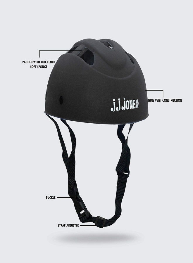 Jonex JJ Jonex Skating Guard, Protective Skating Guard Kit | Skate, Cycling Protection Set | Multi Sport Gear for Children Age 5-16 Years, Helmet Elbow Guards Knee Caps & Hand Gloves (Black-Blue, Small) - Image 4