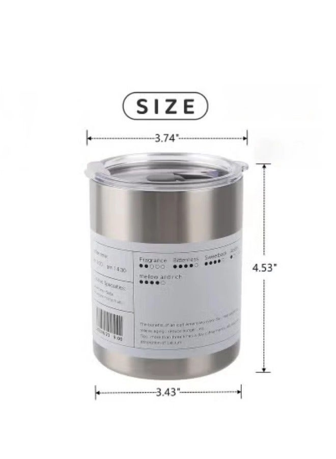 350ML/11.83oz Stainless Steel Vacuum Insulated Tumbler Cups with Lid and Straw,Leak Proof Drinking Coffee Mug for for Ice Cold or Warm Drinking,Water Iced Tea or Coffee Smoothie and More Coffee Travel Mug for Car/Home/Office/Party/Camping,Gray  - Image 2