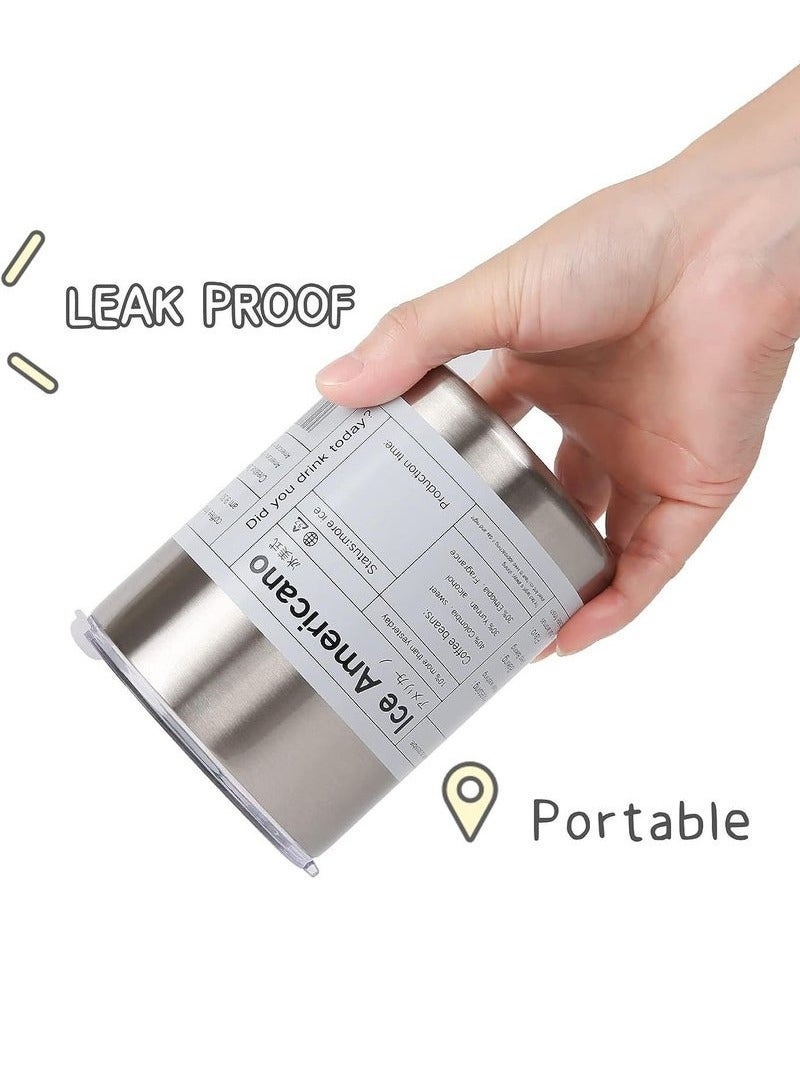 350ML/11.83oz Stainless Steel Vacuum Insulated Tumbler Cups with Lid and Straw,Leak Proof Drinking Coffee Mug for for Ice Cold or Warm Drinking,Water Iced Tea or Coffee Smoothie and More Coffee Travel Mug for Car/Home/Office/Party/Camping,Gray  - Image 5