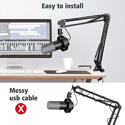 SUNMON Boom Arm for Fifine K688 Mic with 3/8" to 5/8" Adapter and Cable Sleeve - Image 2