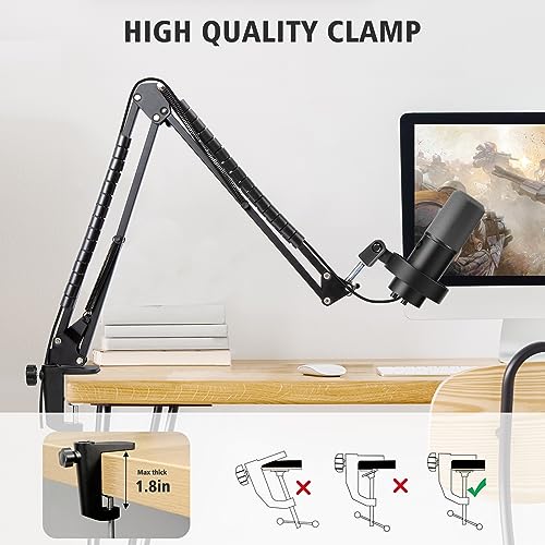 SUNMON Boom Arm for Fifine K688 Mic with 3/8" to 5/8" Adapter and Cable Sleeve - Image 4
