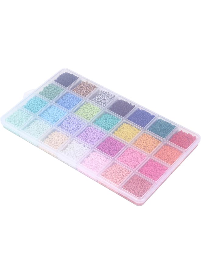 14000 Pieces 28 Colours 2 mm Glass Beads, Small Craft Round Beads Jewellery Making, Hair Beads for DIY Bracelets, Earring Making Accessories Kit - Image 2