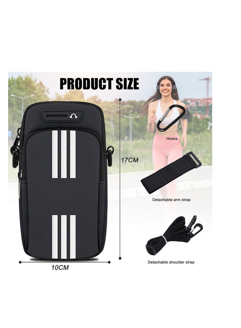 Generic Phone Holder for Running Armband Cell Phone Purse Crossbody for Women Men Kids,iPhone 14 13 12 11 Pro Max Xs Xr X 8 7 6 Plus SE Mini Pouch,Galaxy S23 S22 S21 Ultra Edge Note 20 Arm Bag Black - Image 3