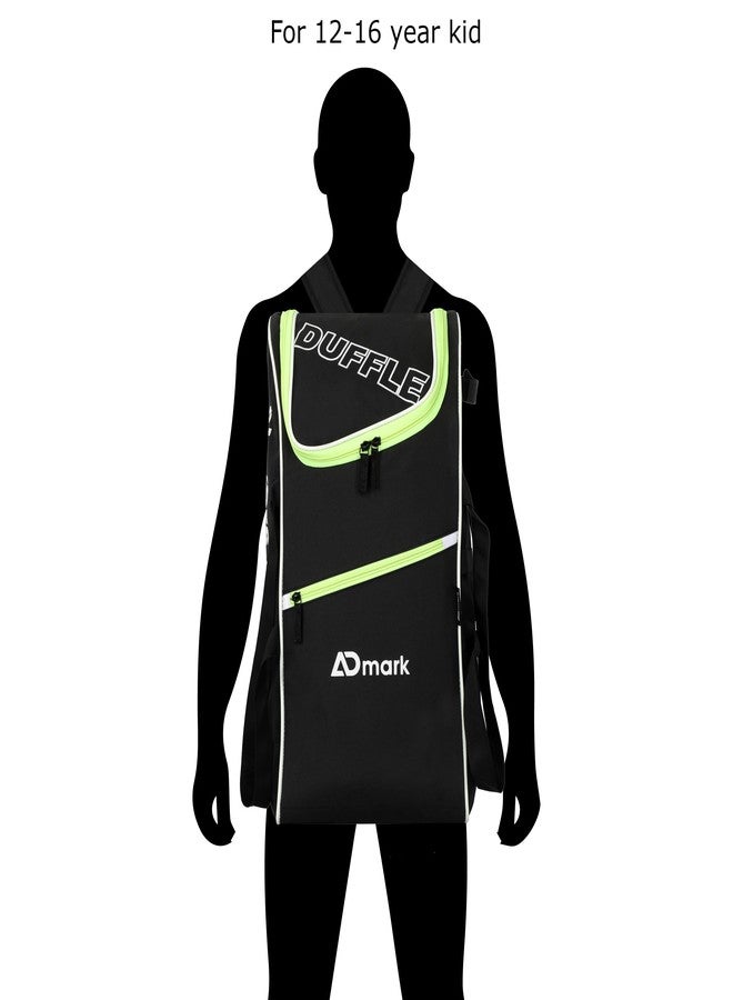 ADMARK Polyester Cricket Kit Bag Green/Black Heavy Duty With Single Bat Pocket For Kids (Cricket Bag Green) - Image 5
