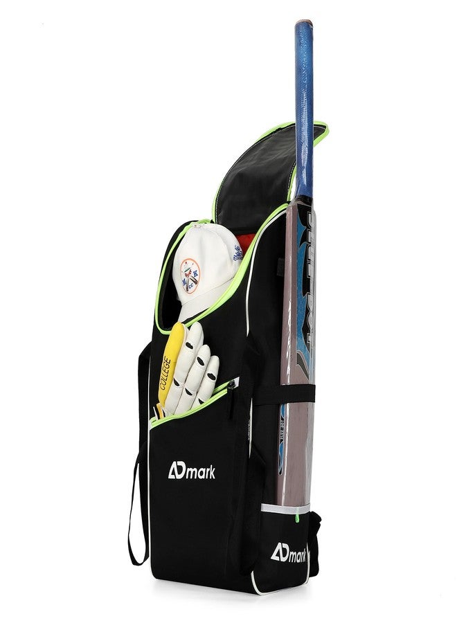 ADMARK Polyester Cricket Kit Bag Green/Black Heavy Duty With Single Bat Pocket For Kids (Cricket Bag Green) - Image 2