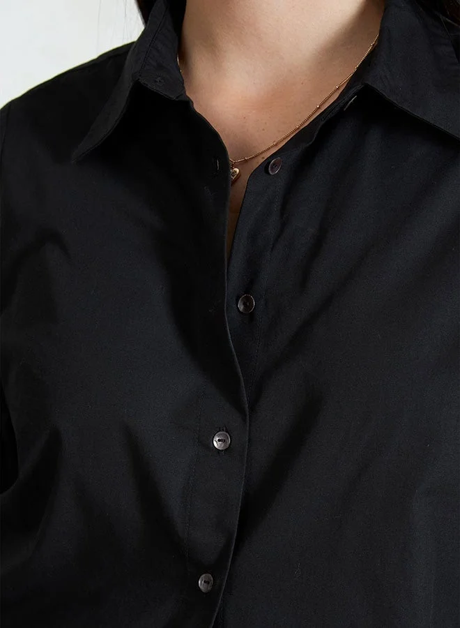 Virgio  VIRGIO 100% Cotton Black Shirt With Long Sleeves  | Best Price UAE