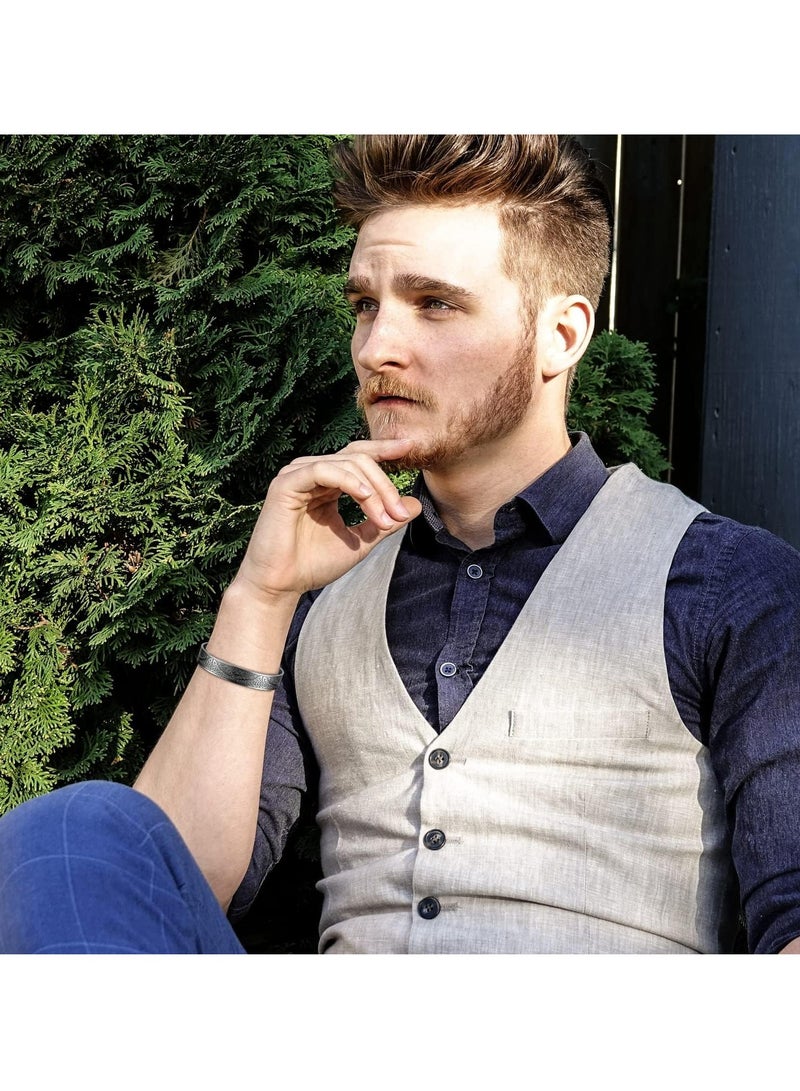 أوزيغالور سلسلة كوبر للرجال، 99.99% كوبر نقي سلسلات مغناطيسية، شجرة الحياة قطعة خاتم متعديلة هدية (فضي) - Image 5