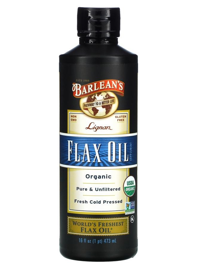 Organic Lignan Flax Oil Supplement 16 fl oz (473 ml)
