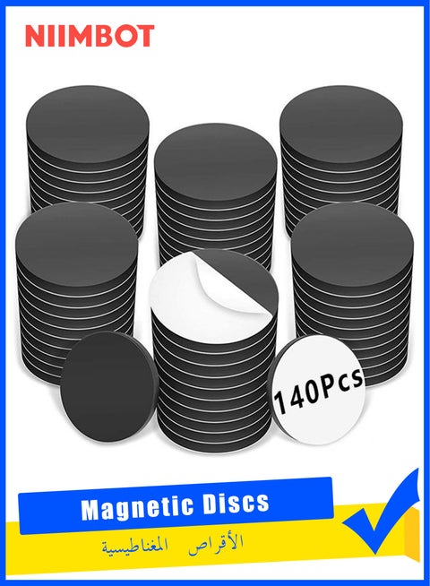 140 Pieces Adhesive Magnetic Discs, Round Magnetic Discs with Adhesive Backing for Crafts, Peel And Stick Magnetic Circles, Magnetic Discs are Great to use at Home, Office, School And More