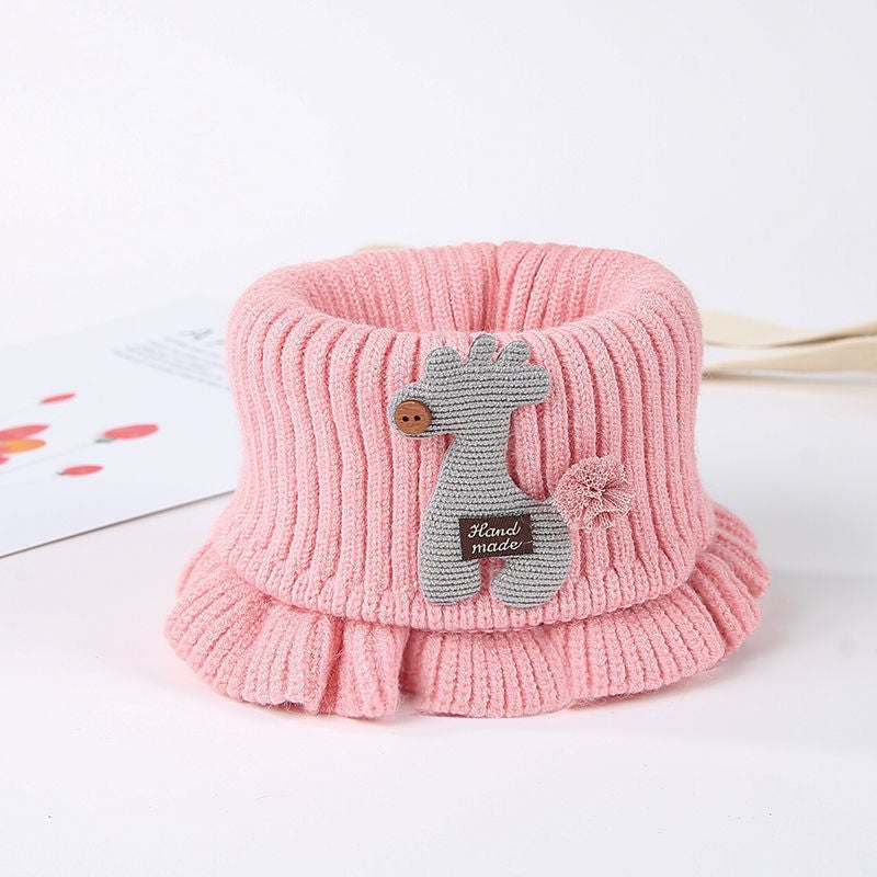 Winter Kidsren'S Neck Warmer Thickeneded Pure Color Knitted Wool Neck Cover Windproof And Coldproof Outdoor Travel Neck Protector Neck Cover - Image 5