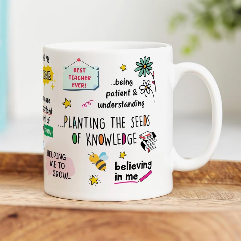 Visibee Thank You Teacher Mug Best Teacher Gift Ceramic 325ml Coffee Mug FPM714 - Image 3