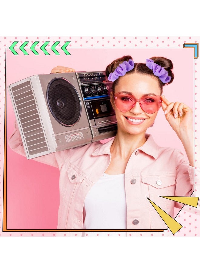 XunYee 48 Pcs 80S Neon Scrunchies Bulk For Hair 80S Soft Hair Scrunchies With Thick Elastic Bands Bobbles Neon Hair Ties Ropes Color Ponytail Scrunchy For Party Accessories Women And Girls 6 Solid Colors - Image 4