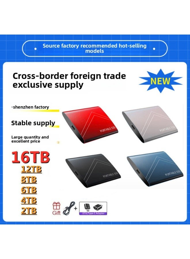 Expansion External Mobile Hard Disk Mini Square 128TB 64TB 32TB 416TB 8T High Speed SSD-Capacity:Expansion -8TB-Interface:Red - Image 1