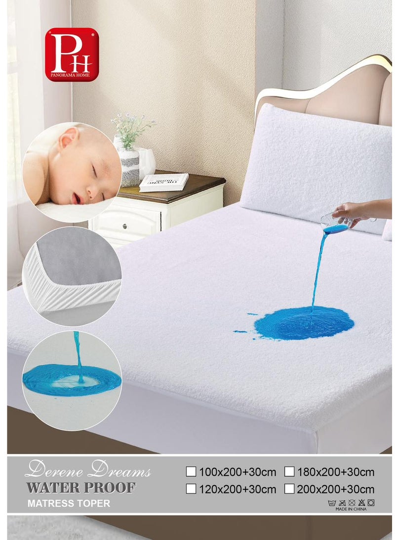 panorama home Premium Hypoallergenic Waterproof Mattress Protector - Deep Pocket - Hypoallergenic Vinyl Free, 180x200x30cm  - Image 1