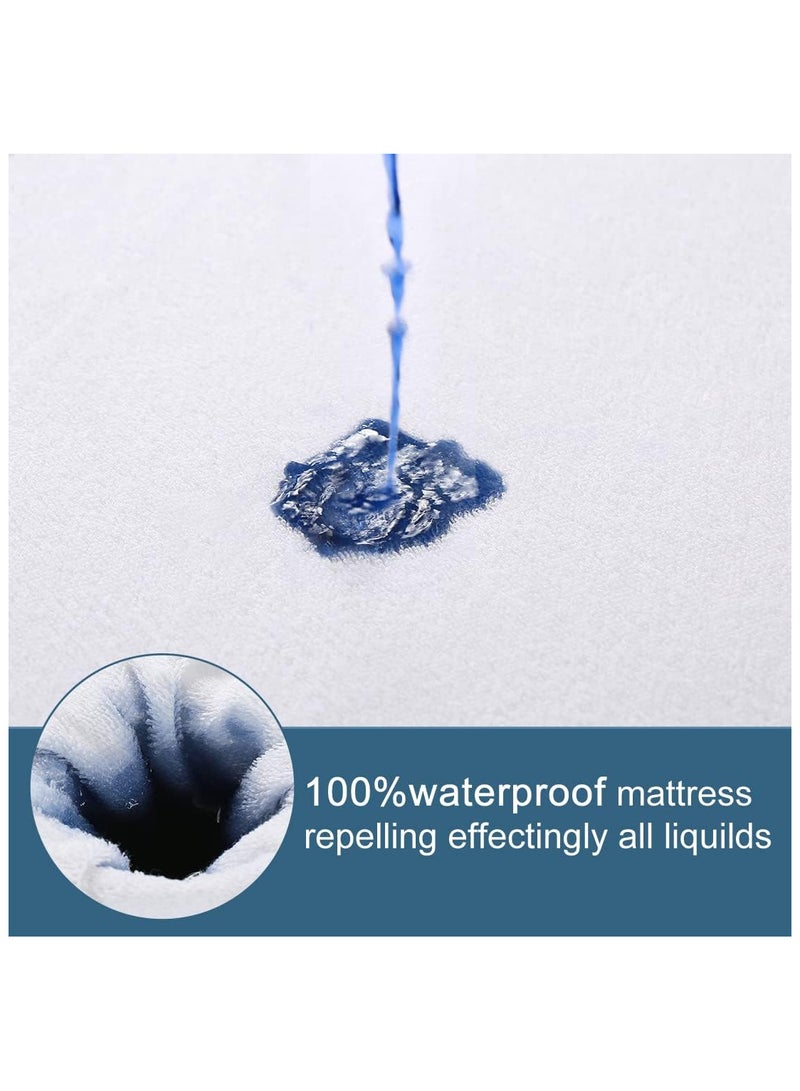 panorama home Premium Hypoallergenic Waterproof Mattress Protector - Deep Pocket - Hypoallergenic Vinyl Free, 180x200x30cm  - Image 2