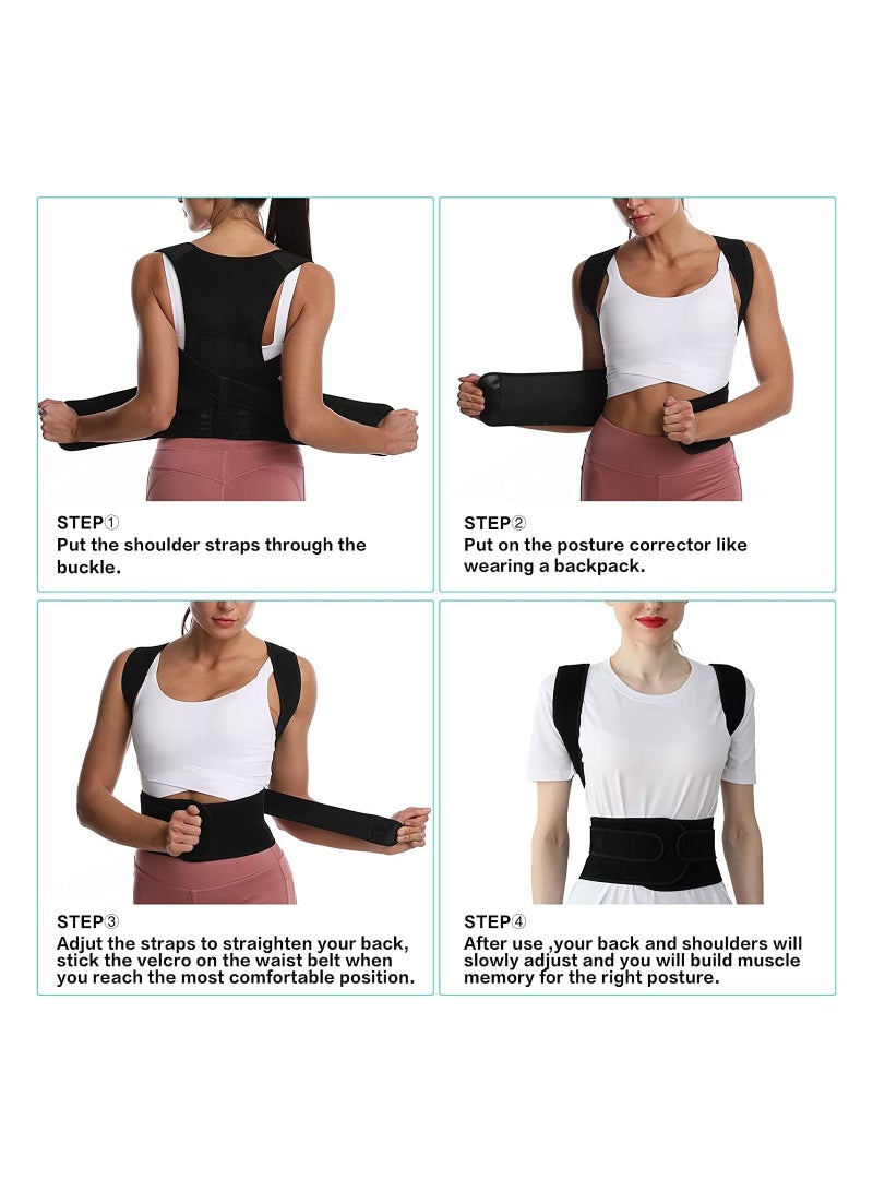SYOSI Posture Corrector for Women and Men, Adjustable Breathable Back Straightener, Upper Back Brace for Clavicle Support and Providing Pain Relief from Neck, Back Shoulder Improve Temperament( Size:L)  - Image 3