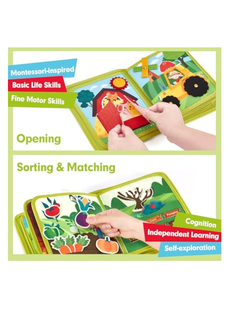KASTWAVE - Toddler Busy Board, Busy Book for Toddler, Montessori Busy Board, Educational Learning Sensory Busy Book, 20 in 1 Quiet Activity Book with Life Skills, Cognition, Sorting, Matching, Preschool Learning - Image 1